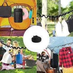 BENOBBY KIDS Corde De Camping De 4.3 Mètres Avec 19 Mousquetons Porte-clés, Corde Portable De Suspension Avec Crochets Pour Le Camping, La Randonnée, Les Accessoires De Tente En Plein Air -Pergola Soldes 63939176 4