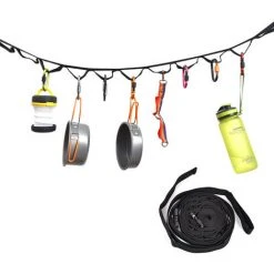 BENOBBY KIDS Corde De Camping De 4.3 Mètres Avec 19 Mousquetons Porte-clés, Corde Portable De Suspension Avec Crochets Pour Le Camping, La Randonnée, Les Accessoires De Tente En Plein Air -Pergola Soldes 63939176 5