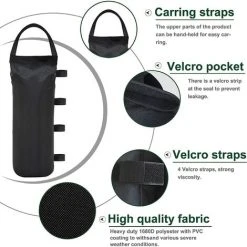 EAUDACè Lot De 4 Sacs De Sable Extra Larges De 50,8 Kg Pour Auvent De Tente Pop-up Ez - Noir (sans Sable) - Noir Foncé 9 EAUDACè Lot De 4 Sacs De Sable Extra Larges De 50,8 Kg Pour Auvent De Tente Pop-up Ez - Noir (sans Sable) - Noir Foncé -Pergola Soldes 64026243 3