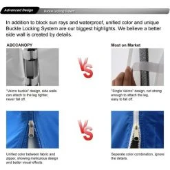 LEISEN Paroi Latérale D’auvent Instantané De 2,4 X 2,4 M, 1 Paroi Latérale Uniquement, Bleu -Pergola Soldes 64074012 3