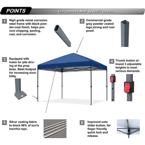 LEISEN Tonnelle De 2 X 2 M Avec Sac à Roulettes Amélioré, 4 Sacs De Lestage, Piquets Et Cordes (cadre Gris, Noir) 6 LEISEN Tonnelle De 2 X 2 M Avec Sac à Roulettes Amélioré, 4 Sacs De Lestage, Piquets Et Cordes (cadre Gris, Noir) – Image 4