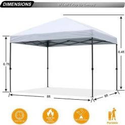 LEISEN Tonnelle étanche Pop Up De Jardin 2,4 X 2,4 M - Protection Solaire - Série Central Lock - Blanc 8 LEISEN Tonnelle étanche Pop Up De Jardin 2,4 X 2,4 M - Protection Solaire - Série Central Lock - Blanc -Pergola Soldes 64074289 3