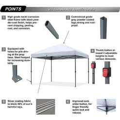 LEISEN Tonnelle étanche Pop Up De Jardin 2,4 X 2,4 M - Protection Solaire - Série Central Lock - Blanc 9 LEISEN Tonnelle étanche Pop Up De Jardin 2,4 X 2,4 M - Protection Solaire - Série Central Lock - Blanc -Pergola Soldes 64074289 4