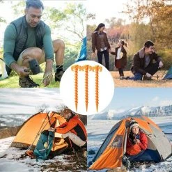 FR-LIFE BR-Vie Ongles Au Sol Piquets De Tente En Plastique PP De Qualité, Corde Piquet Clou Pour La Tente D'Exterieur Equipement Accessoire De TentePour Plage, Plage, Jungle, Boue.Jaune(20cm×4.5cm, 20 Pcs) -Pergola Soldes 64136068 5