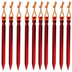 CARILLONSàVENT Hiker Piquets Tente, Sardines Tente Camping 18 Cm Avec Pochette De Rangement, Lot De 10（rouge） Carivent