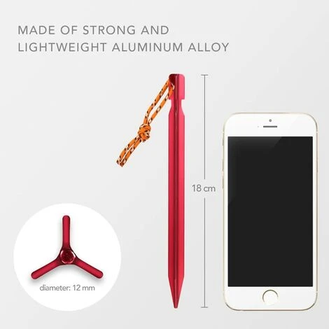 CARILLONSàVENT Hiker Piquets Tente, Sardines Tente Camping 18 Cm Avec Pochette De Rangement, Lot De 10(rouge) Carivent 6 CARILLONSàVENT Hiker Piquets Tente, Sardines Tente Camping 18 Cm Avec Pochette De Rangement, Lot De 10(rouge) Carivent – Image 4