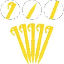 CARILLONSàVENT 20 Pièces Piquets De Tente En Plastique, 14.5cm Clous Tente Plastique, Sardine Tente Camping Résistant, Piquets De Fixation Sol Crochet, Piquets De Tente Spirale Pour Tentes Camping Auvent Jardin Carivent -Pergola Soldes 64139189 3