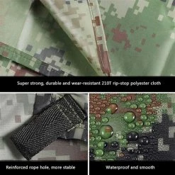 CARILLONSàVENT Camping Tente Tarp 3 * 3M Etanche à Coupe-vent De La Pluie Tente De Pluie Plueule Tarp Portable Tarpaulin Shelter Sunshade Canopy, Pour La Pêche En Plein Air Randonnée En Camping (Couleur: Camouflage Carivent -Pergola Soldes 64139913 4