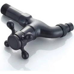 CARILLONSàVENT Robinet De Machine à Laver En Laiton Avec Bec D'évier G1/2 - Robinet De Vadrouille à Poignée Croisée Antique Pour Lavabo Jardin(Noir) Carivent -Pergola Soldes 64141888 3