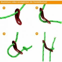 NAXUNNN Lot De 8 Tendeurs De Tente Avec Feuille D'aluminium Réfléchissante, Diamètre : 4 Mm, Longueur : 400 Mm, Pour Tente De Camping (vert) -Pergola Soldes 64163158 3