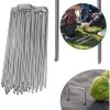 SWANEW 200x Ancre Au Sol Piquets En Acier Galvanisé 150x25mm Ancrage Au Sol Pour Bâches Filets De Jardinage En U Arrondi - Argent 1 SWANEW 200x Ancre Au Sol Piquets En Acier Galvanisé 150x25mm Ancrage Au Sol Pour Bâches Filets De Jardinage En U Arrondi - Argent -Pergola Soldes 64174930 1