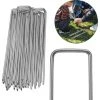 VINGO 50x Ancre Au Sol Piquets En Acier Galvanisé 150x25mm Ancrage Au Sol Pour Bâches Filets De Jardinage En U Arrondi - Argent -Pergola Soldes 64178175 1
