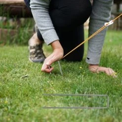 VINGO 50x Ancre Au Sol Piquets En Acier Galvanisé 150x25mm Ancrage Au Sol Pour Bâches Filets De Jardinage En U Arrondi - Argent 11 VINGO 50x Ancre Au Sol Piquets En Acier Galvanisé 150x25mm Ancrage Au Sol Pour Bâches Filets De Jardinage En U Arrondi - Argent -Pergola Soldes 64178175 5