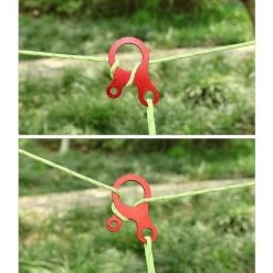 JUNJUN-Alliage D'aluminium Guyline Accessoires Pour Tente Guyline Cord Ajusteur De Cordon De Corde à Vent En Aluminium Tendeur En Alliage D'Aluminium Léger Pour Tente Bâche Randonnée Camping(16Pièces) -Pergola Soldes 64190794 5