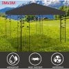 TolleTour Toit De Rechange 3x3M Avec Conduit De Cheminée Toit De Pavillon Imperméable Bâche De Toit Pour Tente De Réception - Anthracite -Pergola Soldes 64308314 1