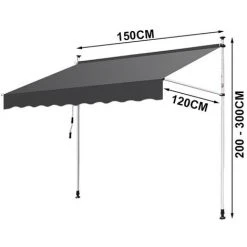 TolleTour Auvent Balcon Auvent Pince Auvent Bras Articulé Auvent Protection Solaire Rétractable UV Gris 1.5M - Gris 8 TolleTour Auvent Balcon Auvent Pince Auvent Bras Articulé Auvent Protection Solaire Rétractable UV Gris 1.5M - Gris -Pergola Soldes 64361746 2