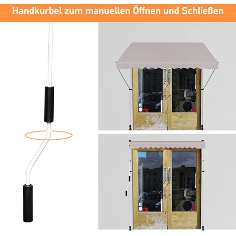 TolleTour Auvent Balcon Auvent Pince Auvent Bras Articulé Auvent Protection Solaire Rétractable UV Gris 1.5M - Gris 6 TolleTour Auvent Balcon Auvent Pince Auvent Bras Articulé Auvent Protection Solaire Rétractable UV Gris 1.5M - Gris – Image 4
