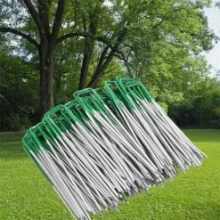 THSINDE 50pcs Ancrages Au Sol Ancrages Au Sol Piquets En Forme De U Piquets De Sol Pour Mauvaises Herbes Polaire Jardin Polaire Camping Tuyau D'arrosage Goutte à Goutte Tuyau Perlé Jardin Gazon Artificiel Ancres Galvanisées à Chaud -Pergola Soldes 64465011 3