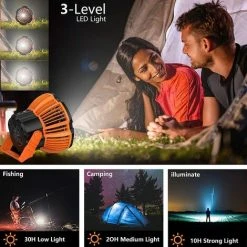 SINCèREETALI Ventilateur De Camping Avec Lanterne LED 3 En 1 Portable Pour Tente, Ventilateur De Camping Rechargeable, Batterie Externe, Télécommande Avec Anneau De Suspension Pour Intérieur/extérieur, Camping, Randonnée, Maison, Bureau, Voiture, Pannes D'urgence 9 SINCèREETALI Ventilateur De Camping Avec Lanterne LED 3 En 1 Portable Pour Tente, Ventilateur De Camping Rechargeable, Batterie Externe, Télécommande Avec Anneau De Suspension Pour Intérieur/extérieur, Camping, Randonnée, Maison, Bureau, Voiture, Pannes D'urgence -Pergola Soldes 64706030 3