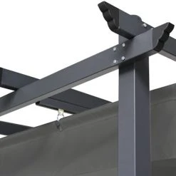 IDMARKET Pergola Toit Rétractable 4 Pieds 3x4 M Tonnelle Gris Anthracite -Pergola Soldes 6473977 3