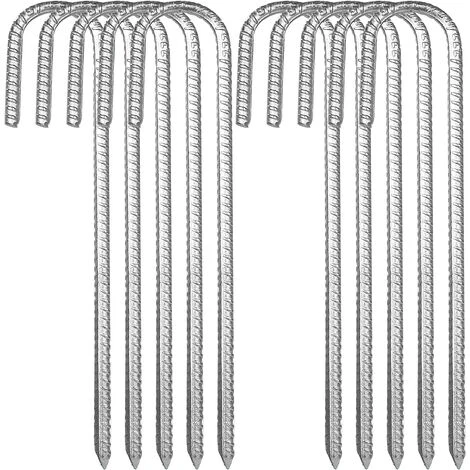 LLOVE Ancres De Sol En Lot De 10, Piquets De Tente En Acier Galvanisé,piquets De Fixation Avec Crochet En J, 12 Pouces Trampoline Auvent Ancrage Au Sol En Acier Très Résistant 3 LLOVE Ancres De Sol En Lot De 10, Piquets De Tente En Acier Galvanisé,piquets De Fixation Avec Crochet En J, 12 Pouces Trampoline Auvent Ancrage Au Sol En Acier Très Résistant