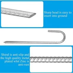 LLOVE Ancres De Sol En Lot De 10, Piquets De Tente En Acier Galvanisé,piquets De Fixation Avec Crochet En J, 12 Pouces Trampoline Auvent Ancrage Au Sol En Acier Très Résistant 10 LLOVE Ancres De Sol En Lot De 10, Piquets De Tente En Acier Galvanisé,piquets De Fixation Avec Crochet En J, 12 Pouces Trampoline Auvent Ancrage Au Sol En Acier Très Résistant -Pergola Soldes 64871226 4