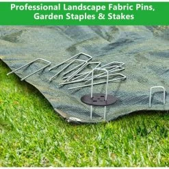 LLOVE Piquets De Jardin, Piquets De Fixation De Jardin, Piquets De Fixation Tente 2,5 Mm D'épaisseur, 15 Cm/2,5 Cm, Pour Fixer Le Tissu De Mauvaises Herbes, Les Feuilles De Sol (50 PCS /4 Rondelle) -Pergola Soldes 64871332 3