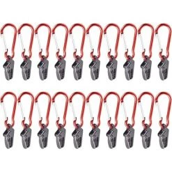 PERLE RARE Pince De Tente Avec, 20 Morceaux Clip De Fixation Coupe-Vent Rouge Avec Clip De Fixation Coupe-Vent Tentes De Camping Clips De Tente Pour Articles Ménagers Fixes