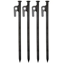 PERLE RARE 4x Piquets De Tente En Acier - Piquets Longs Et Robustes Pour Le Camping Et L'extérieur - Idéal Pour Les Sols Normaux Et Durs - 30 Cm