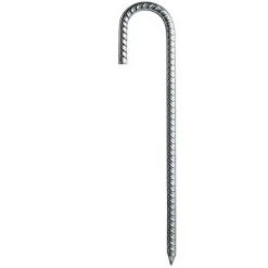 PERLE RARE Piquets De Tente En Acier 4 Pièces Kit Fixation Trampoline En J Galvanisé Tente Pour Trampoline Pour Tente De Camping Balançoire Auvents De Trampoline (10 Mm X 30 Cm)