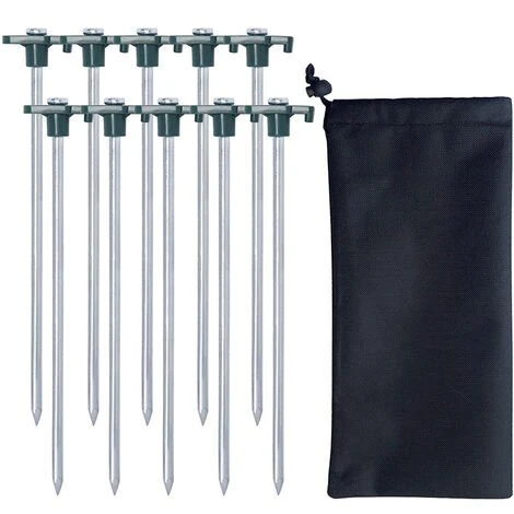 Ensemble Vert De 10 Piquets De Tente Robustes, Ancres Dures, 25 Cm, Enjeux De Terrain, Accessoires De Camping, Acier Galvanisé 56Vingt 3 Ensemble Vert De 10 Piquets De Tente Robustes, Ancres Dures, 25 Cm, Enjeux De Terrain, Accessoires De Camping, Acier Galvanisé 56Vingt