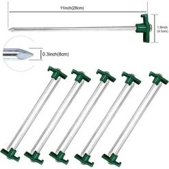 Ensemble Vert De 10 Piquets De Tente Robustes, Ancres Dures, 25 Cm, Enjeux De Terrain, Accessoires De Camping, Acier Galvanisé 56Vingt 8 Ensemble Vert De 10 Piquets De Tente Robustes, Ancres Dures, 25 Cm, Enjeux De Terrain, Accessoires De Camping, Acier Galvanisé 56Vingt -Pergola Soldes 64937579 2