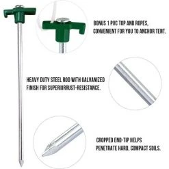 Ensemble Vert De 10 Piquets De Tente Robustes, Ancres Dures, 25 Cm, Enjeux De Terrain, Accessoires De Camping, Acier Galvanisé 56Vingt 9 Ensemble Vert De 10 Piquets De Tente Robustes, Ancres Dures, 25 Cm, Enjeux De Terrain, Accessoires De Camping, Acier Galvanisé 56Vingt -Pergola Soldes 64937579 3
