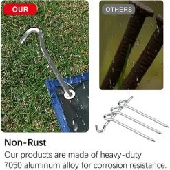 Piquets De Tente, 15 Pièces Piquets De Fixation Sol, Piquets De Tente Camping, Sardines Piquet, Pour Tente De Camping Auvent De Camping Clous Pour Jardinage(0.6mm*18cm) 56Vingt -Pergola Soldes 64940519 3