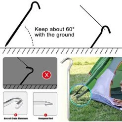 Piquets De Tente, 15 Pièces Piquets De Fixation Sol, Piquets De Tente Camping, Sardines Piquet, Pour Tente De Camping Auvent De Camping Clous Pour Jardinage(0.6mm*18cm) 56Vingt -Pergola Soldes 64940519 5