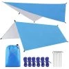 Camping Tente Tarp 3 * 3M Etanche à Coupe-vent De La Pluie Tente De Pluie Plueule Tarp Portable Tarpaulin Shelter Sunshade Canopy, Pour La Pêche En Plein Air Randonnée En Camping (Couleur: Bleu) 56Vingt -Pergola Soldes 64941034 1