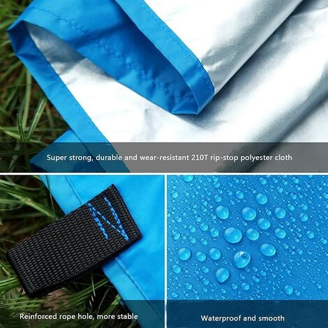 Camping Tente Tarp 3 * 3M Etanche à Coupe-vent De La Pluie Tente De Pluie Plueule Tarp Portable Tarpaulin Shelter Sunshade Canopy, Pour La Pêche En Plein Air Randonnée En Camping (Couleur: Bleu) 56Vingt 6 Camping Tente Tarp 3 * 3M Etanche à Coupe-vent De La Pluie Tente De Pluie Plueule Tarp Portable Tarpaulin Shelter Sunshade Canopy, Pour La Pêche En Plein Air Randonnée En Camping (Couleur: Bleu) 56Vingt – Image 4