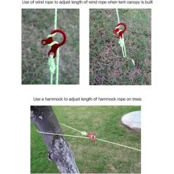 EAUDACè 12 Pièces Tendeur De Corde Tendeur De Tente Rouge Corde Tendeur Anti-dérapant Corde À Vent Boucle Tendeur En Alliage D'Aluminium Léger Pour Camping Auvent Randonnée Escalade Tente Accessoire -Pergola Soldes 64942318 5