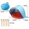GALOZZOIT Tente De Plage Avec Protection Structure Pop-up Légère, Se Plie Et Se Range Facilement Dans Un Sac. Fournie Avec 4 Fixations Au Sol.——120x80x70cm Maquette Baleine-Bleu -Pergola Soldes 64999890 1