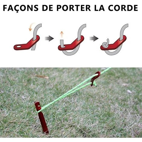 EAUDACè 12 Pièce Tendeur De Corde 2 Trous Ajusteur De Corde à Vent Tendure Pour Tente Randonnée Camping (12PCS Or) 4 EAUDACè 12 Pièce Tendeur De Corde 2 Trous Ajusteur De Corde à Vent Tendure Pour Tente Randonnée Camping (12PCS Or) – Image 2