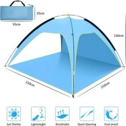 PERLE RARE Tente De Plage, Grande Tente De Plage Pour 3-4 Personnes UPF 50+ Abri De Plage Tente De Camping De Plage Portable Pour Pique-nique En Famille, Pêche, Plage, Jardin Et Activités De Plein Air -Pergola Soldes 65177667 2