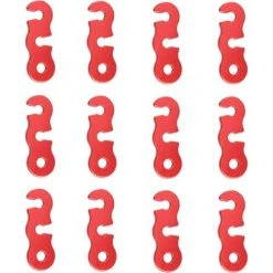 PERLE RARE Tendeur De Corde Tendeur Camping En Alliage D'Aluminium Crochet Ajusteur De Corde Durable Antidérapant Pour Tente Bâche Randonnée Camping Rouge - 12 Pcs