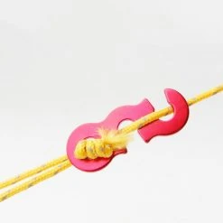 PERLE RARE Tendeur De Corde Tendeur Camping En Alliage D'Aluminium Crochet Ajusteur De Corde Durable Antidérapant Pour Tente Bâche Randonnée Camping Rouge - 12 Pcs -Pergola Soldes 65178104 3