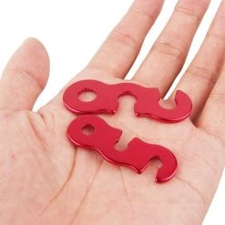 PERLE RARE Tendeur De Corde Tendeur Camping En Alliage D'Aluminium Crochet Ajusteur De Corde Durable Antidérapant Pour Tente Bâche Randonnée Camping Rouge - 12 Pcs -Pergola Soldes 65178104 4