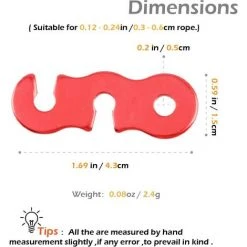 PERLE RARE Tendeur De Corde Tendeur Camping En Alliage D'Aluminium Crochet Ajusteur De Corde Durable Antidérapant Pour Tente Bâche Randonnée Camping Rouge - 12 Pcs -Pergola Soldes 65178104 5