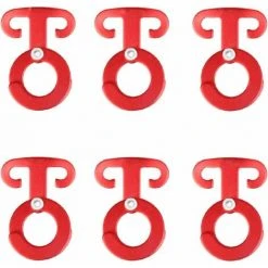 L'FLANEUR Lot De 6 Crochets En Aluminium Multifonctionnel Crochets De Tente En T Tendeur De Tente Crochets De Corde Léger Pour Tente Bache Camping Randonnée Rouge ANEUR
