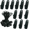 L'FLANEUR 24 Pcs Clip De Tente Bache Avec 12x Pince Pour Bache Et 12x Tendeur Corde Elastique, Pince A Oeillet Pour Bache Camping Accessoires Pour Tentes, Bache Piscine, Baches, Auvents, Gazebos Tente ANEUR -Pergola Soldes 65354478 1