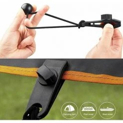 L'FLANEUR Lot De 10 Pinces De Fixation Pour Tente, Tente, Auvent, Bannières, Bateau, Jardinage - Noir ANEUR -Pergola Soldes 65357440 4