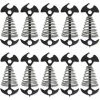 L'FLANEUR 10pcs Tendeurs De Corde De Tente En Alliage D'aluminium Réglable, Piquets D'ancrage En Forme De Poisson Avec Mousqueton Pour Tente De Camping Avec Boucle à Ressort, Boucle De Corde à Vent Noir ANEUR