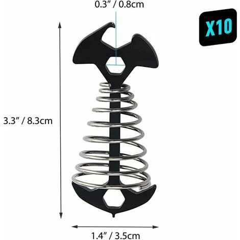 L'FLANEUR 10pcs Tendeurs De Corde De Tente En Alliage D'aluminium Réglable, Piquets D'ancrage En Forme De Poisson Avec Mousqueton Pour Tente De Camping Avec Boucle à Ressort, Boucle De Corde à Vent Noir ANEUR 4 L'FLANEUR 10pcs Tendeurs De Corde De Tente En Alliage D'aluminium Réglable, Piquets D'ancrage En Forme De Poisson Avec Mousqueton Pour Tente De Camping Avec Boucle à Ressort, Boucle De Corde à Vent Noir ANEUR – Image 2